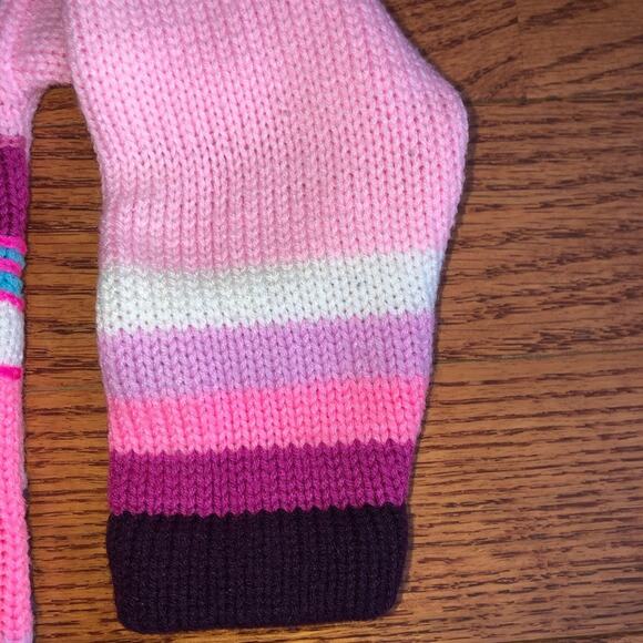 Embroidered Nature appliqués Pink Maroon Color blocked hooded sweater Girl’s 4 - Picture 7 of 11